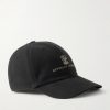 Logo-Embroidered Leather-Trimmed Cotton-Twill Baseball Cap Logo-Embroidered Leather-Trimmed Cotton-Twill Baseball Cap