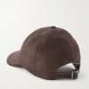 Logo-Embroidered Suede Cap - BK