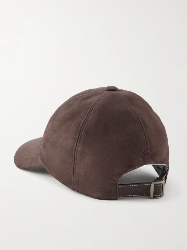Logo-Embroidered Suede Cap - BK