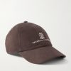 Logo-Embroidered Suede Cap
