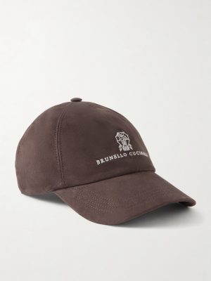 Logo-Embroidered Suede Cap Logo-Embroidered Suede Cap