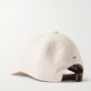 Logo-Embroidered Leather-Trimmed Cotton-Twill Baseball Cap - BK Logo-Embroidered Leather-Trimmed Cotton-Twill Baseball Cap - BK