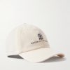 Logo-Embroidered Leather-Trimmed Cotton-Twill Baseball Cap Logo-Embroidered Leather-Trimmed Cotton-Twill Baseball Cap