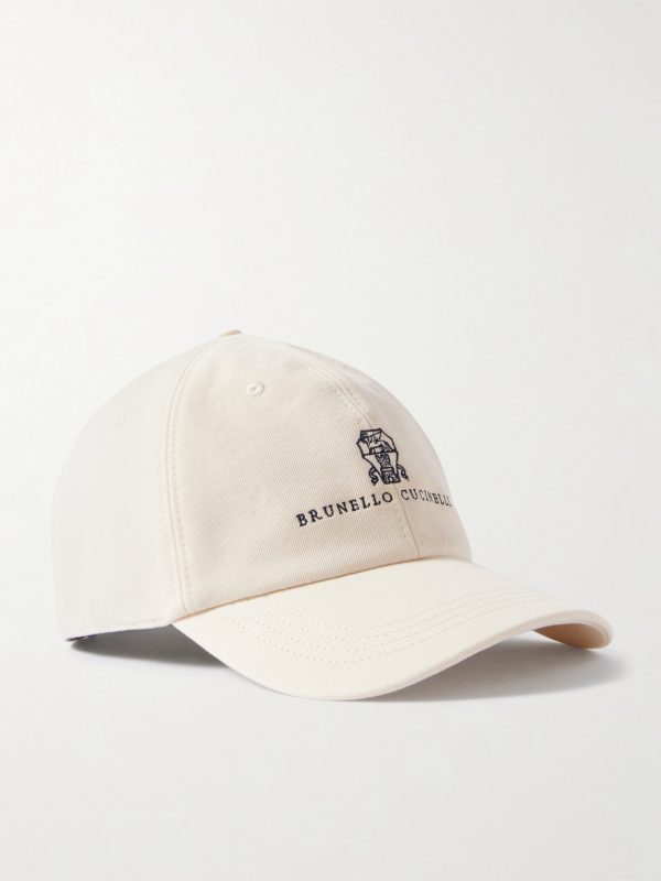 Logo-Embroidered Leather-Trimmed Cotton-Twill Baseball Cap Logo-Embroidered Leather-Trimmed Cotton-Twill Baseball Cap