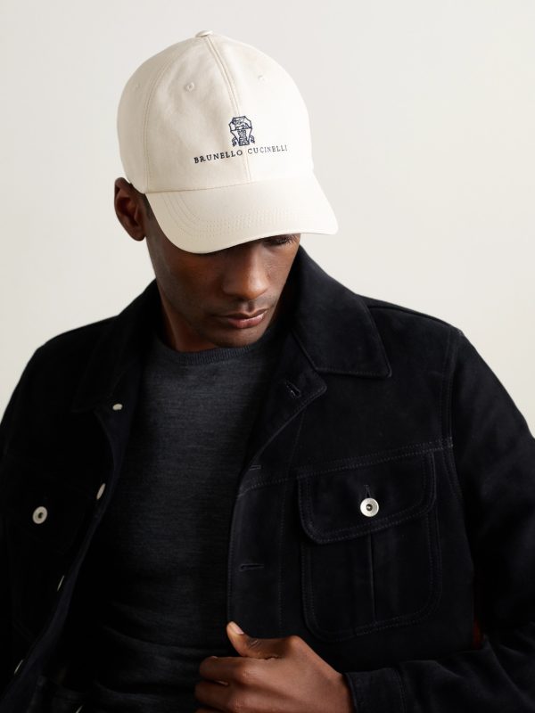 Logo-Embroidered Leather-Trimmed Cotton-Twill Baseball Cap - OU Logo-Embroidered Leather-Trimmed Cotton-Twill Baseball Cap - OU