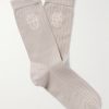 Logo-Jacquard Ribbed Cotton Socks