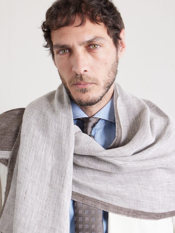Fringed Linen Scarf - BK