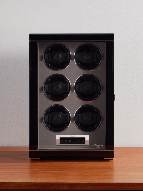 Formula Six Lacquered Cedar and Glass Six-Piece Watch Winder