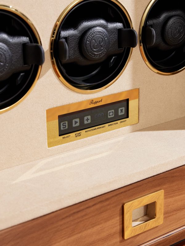 Paramount Walnut and Glass Nine-Piece Watch Winder - CU Paramount Walnut and Glass Nine-Piece Watch Winder - CU