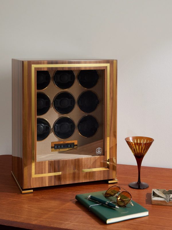 Paramount Walnut and Glass Nine-Piece Watch Winder - OU Paramount Walnut and Glass Nine-Piece Watch Winder - OU