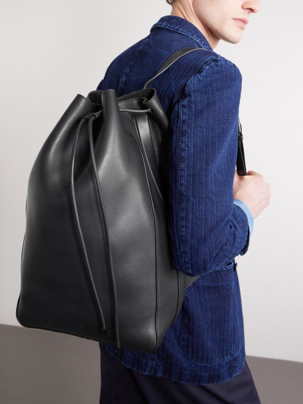 T Line Leather Drawstring Backpack - FR