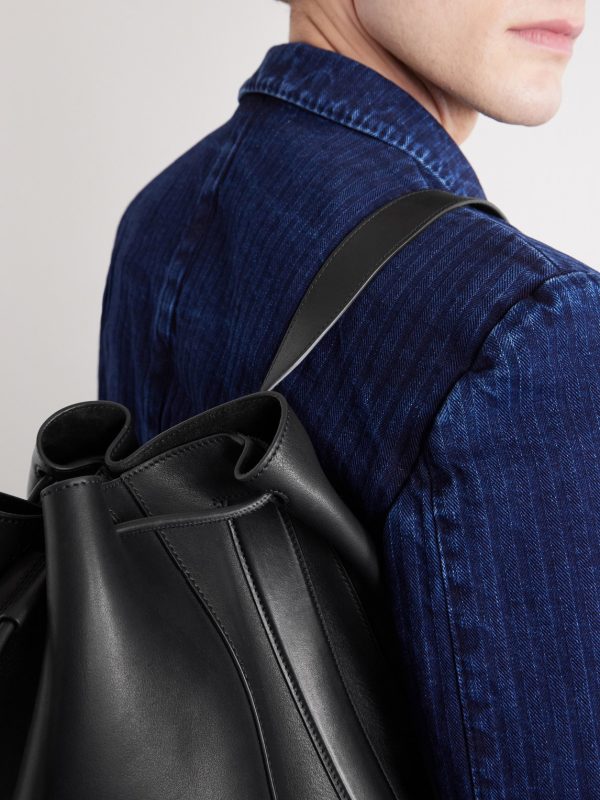 T Line Leather Drawstring Backpack - OU2