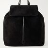 T Line Leather-Trimmed Perforated Suede Backpack T Line Leather-Trimmed Perforated Suede Backpack
