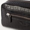 Croc-Effect Leather Wash Bag - CU