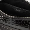 Croc-Effect Leather Wash Bag - E1