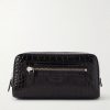 Croc-Effect Leather Wash Bag