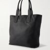 North-South Leather Tote Bag - BK