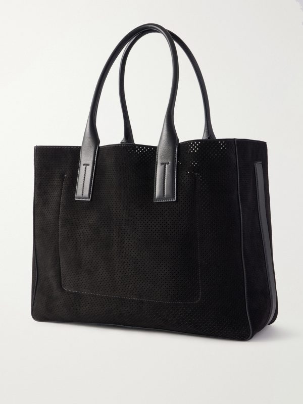 Perforated Suede Tote Bag - BK