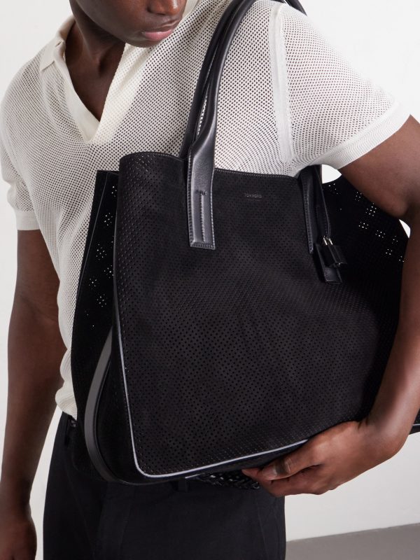 Perforated Suede Tote Bag - E2