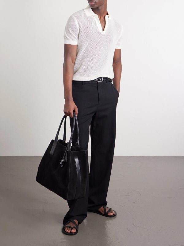 Perforated Suede Tote Bag - OU