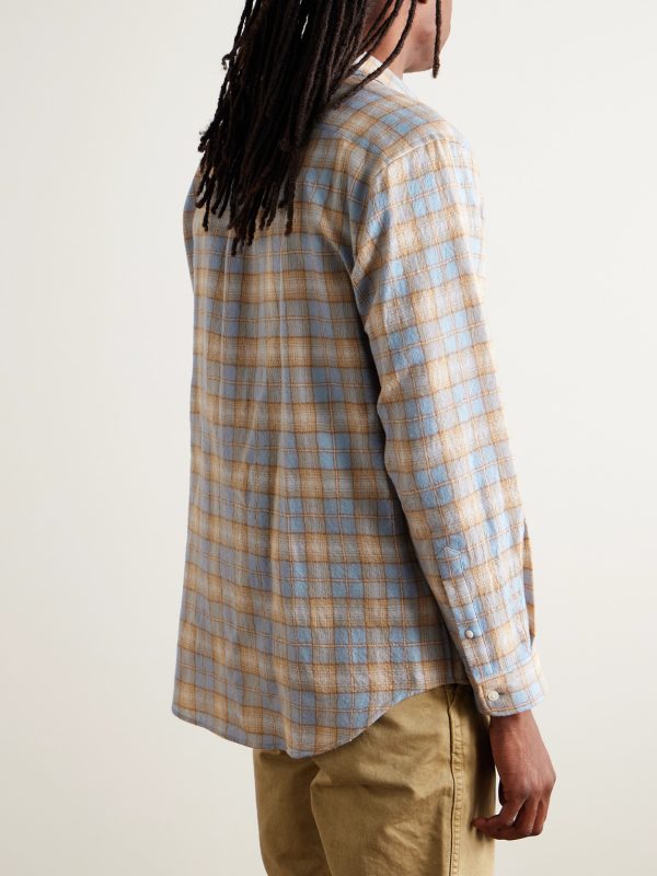 Airy Checked Wool-Flannel Shirt - BK Airy Checked Wool-Flannel Shirt - BK