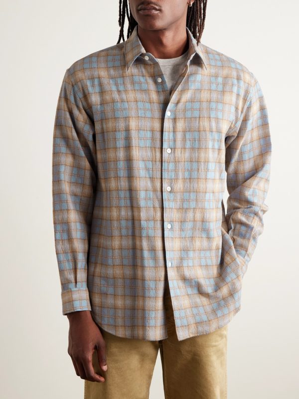 Airy Checked Wool-Flannel Shirt - FR Airy Checked Wool-Flannel Shirt - FR