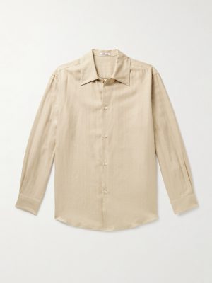 Herringbone Cotton and Cashmere-Blend Shirt Herringbone Cotton and Cashmere-Blend Shirt