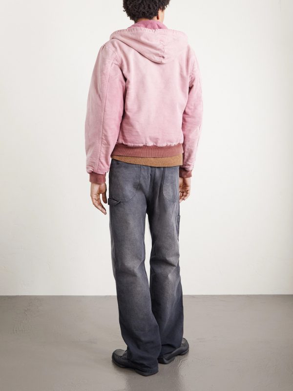 Garment-Dyed Cotton-Canvas Zip-Up Hooded Jacket - BK