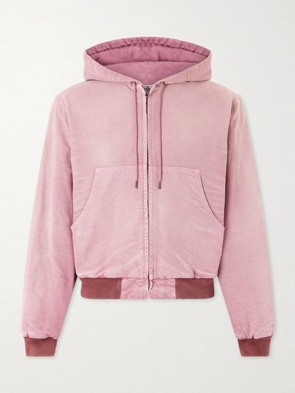 Garment-Dyed Cotton-Canvas Zip-Up Hooded Jacket