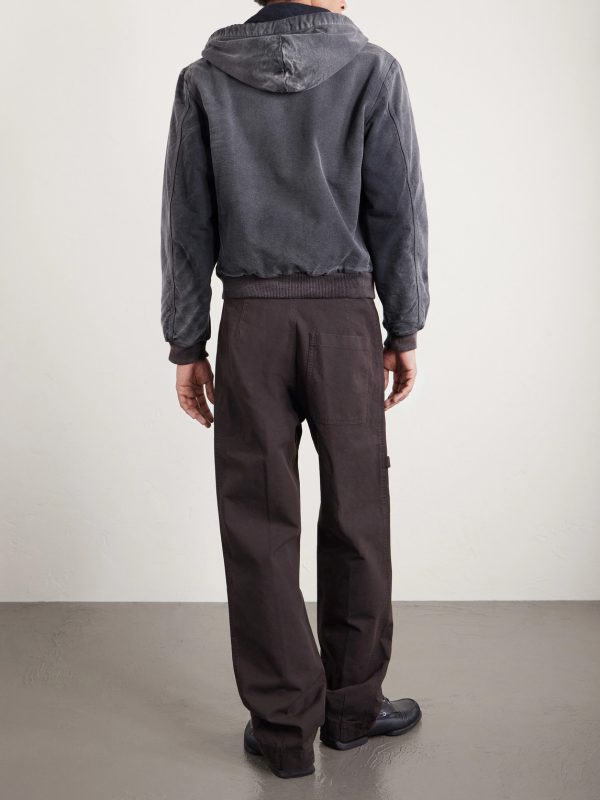 Garment-Dyed Cotton-Canvas Zip-Up Hooded Jacket - BK Garment-Dyed Cotton-Canvas Zip-Up Hooded Jacket - BK