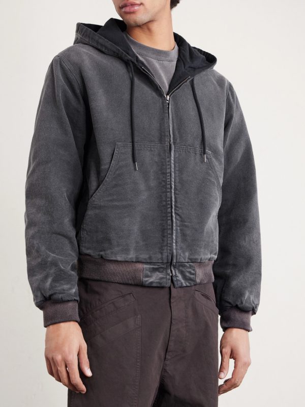 Garment-Dyed Cotton-Canvas Zip-Up Hooded Jacket - FR Garment-Dyed Cotton-Canvas Zip-Up Hooded Jacket - FR