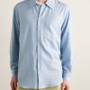 Herringbone Cotton and Cashmere-Blend Shirt - FR Herringbone Cotton and Cashmere-Blend Shirt - FR