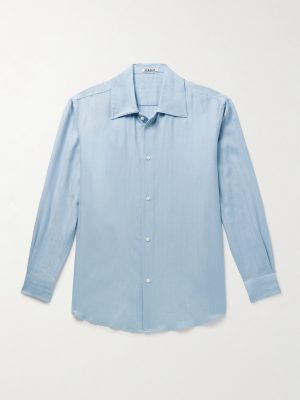 Herringbone Cotton and Cashmere-Blend Shirt Herringbone Cotton and Cashmere-Blend Shirt