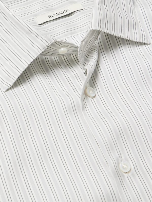 Slim-Fit Striped Silk-Poplin Shirt - CU Slim-Fit Striped Silk-Poplin Shirt - CU