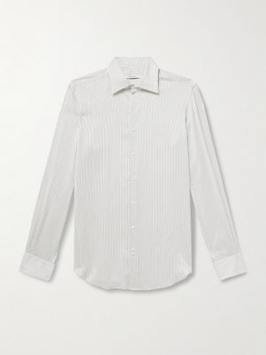Slim-Fit Striped Silk-Poplin Shirt Slim-Fit Striped Silk-Poplin Shirt