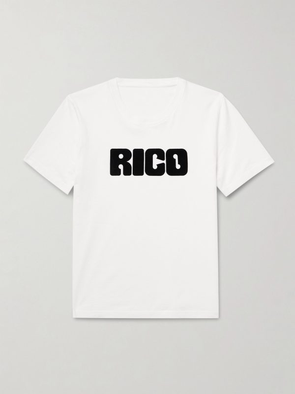 Logo-Flocked Cotton-Jersey T-Shirt