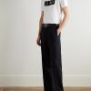 Logo-Flocked Cotton-Jersey T-Shirt - OU