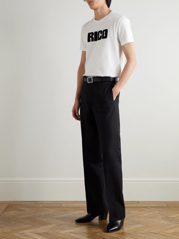 Logo-Flocked Cotton-Jersey T-Shirt - OU