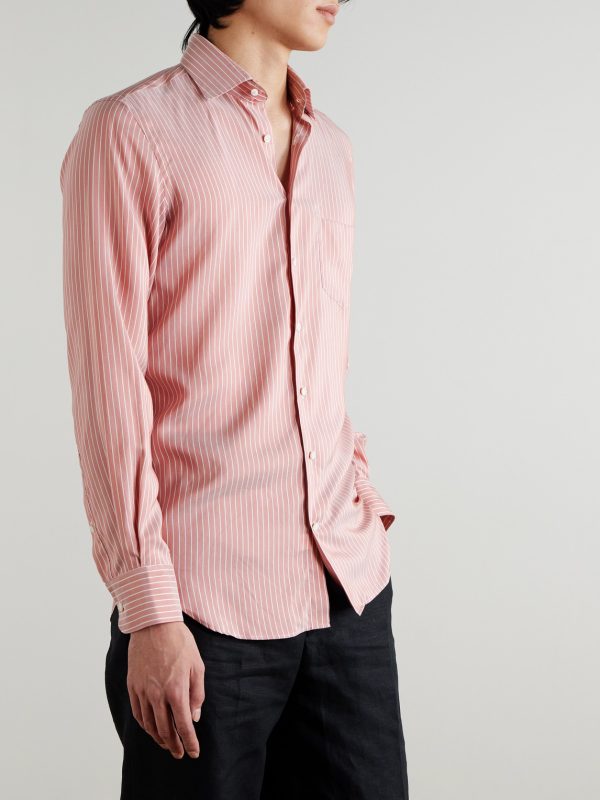 Striped Silk-Poplin Shirt - FR Striped Silk-Poplin Shirt - FR