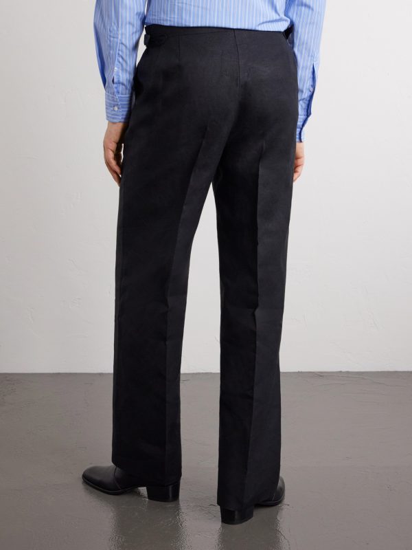 Wide-Leg Linen Suit Trousers - BK