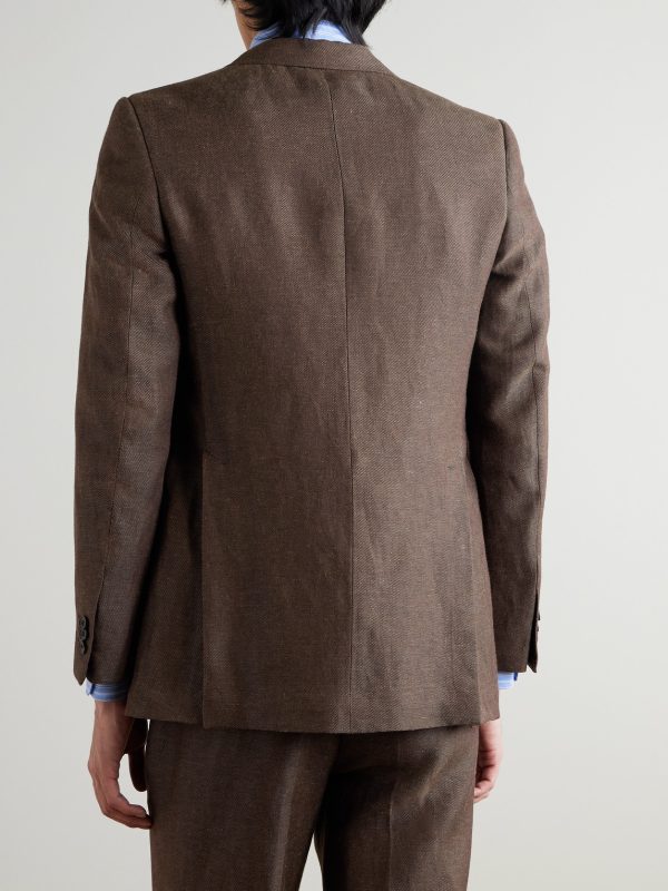 Wool and Linen-Blend Twill Suit Jacket - BK