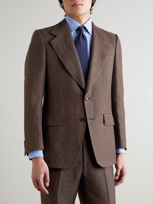 Wool and Linen-Blend Twill Suit Jacket - FR