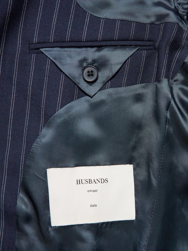 Pinstriped Wool Suit Jacket - E1