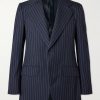 Pinstriped Wool Suit Jacket