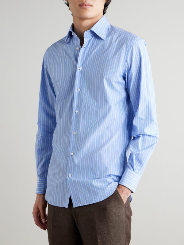 Striped Supima Cotton-Poplin Shirt - FR Striped Supima Cotton-Poplin Shirt - FR