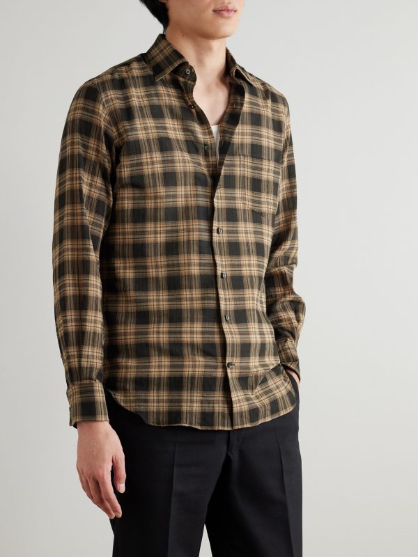 Checked Cotton-Voile Shirt - FR