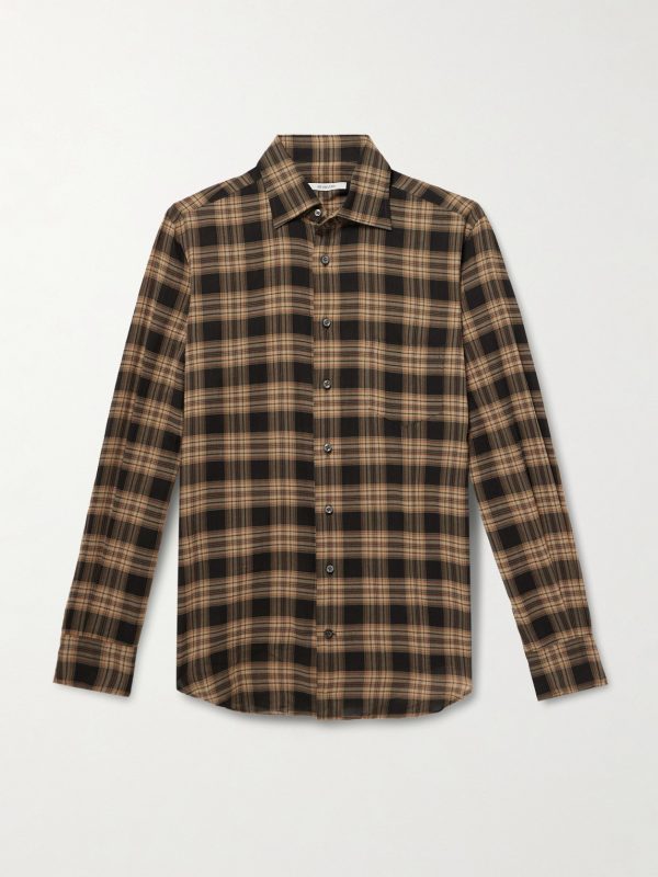 Checked Cotton-Voile Shirt