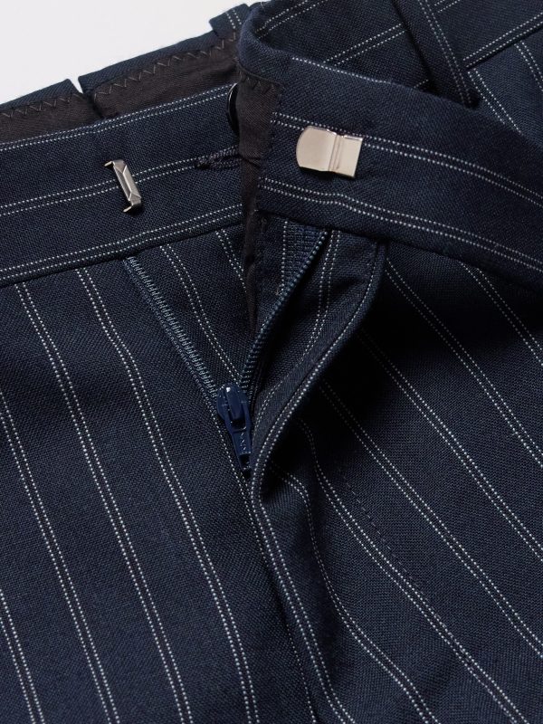 Straight-Leg Pinstriped Wool Suit Trousers - E1 Straight-Leg Pinstriped Wool Suit Trousers - E1