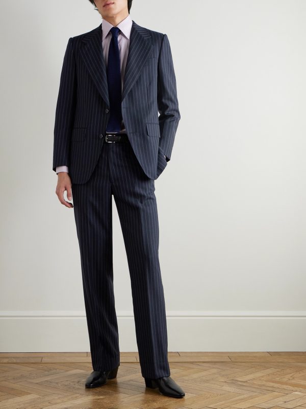 Straight-Leg Pinstriped Wool Suit Trousers - OU Straight-Leg Pinstriped Wool Suit Trousers - OU