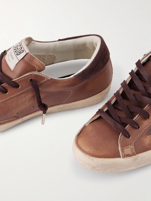 Super-Star Private EDT Distressed Suede-Trimmed Leather Sneakers - CU Super-Star Private EDT Distressed Suede-Trimmed Leather Sneakers - CU